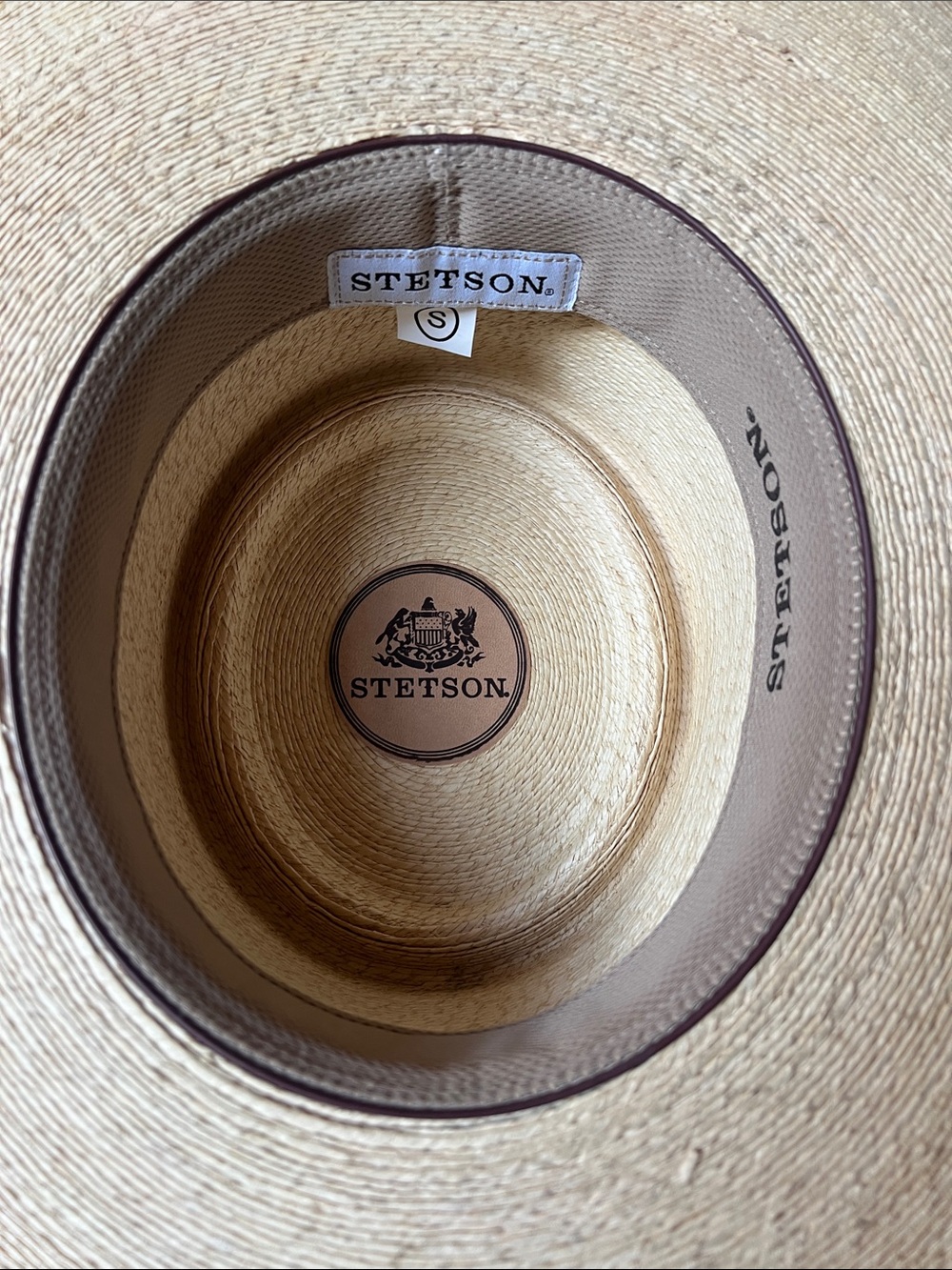 Stetson Natural Straw Palm Hat with Brown Studded Band - Picture 3 of 5
